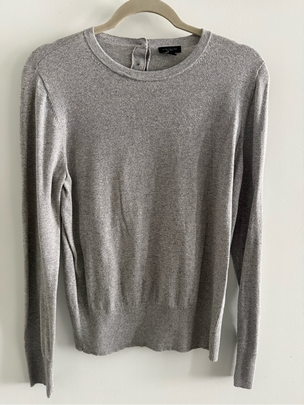 Crewneck Women's Sweater in Silver with Sparkle